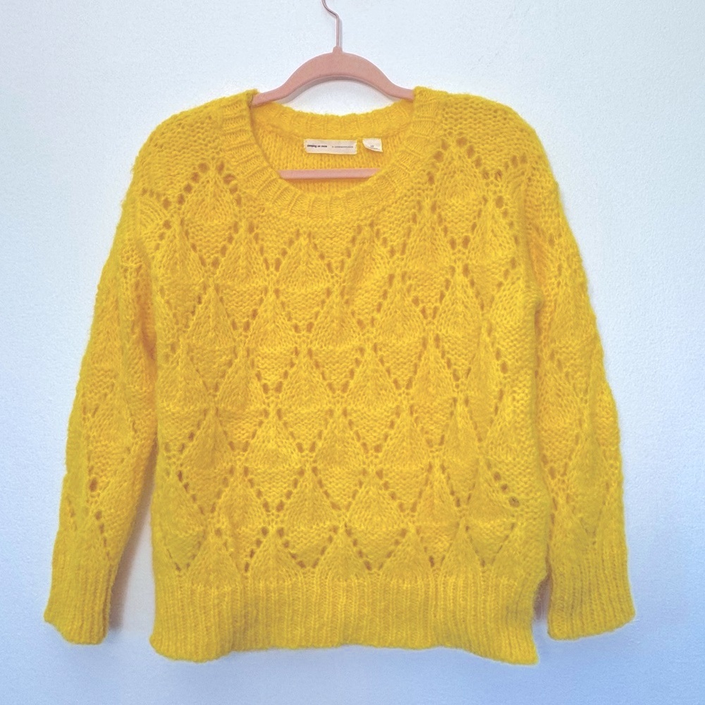 Anthropologie Yellow Crew Neck Sweater - Picture 4 of 12
